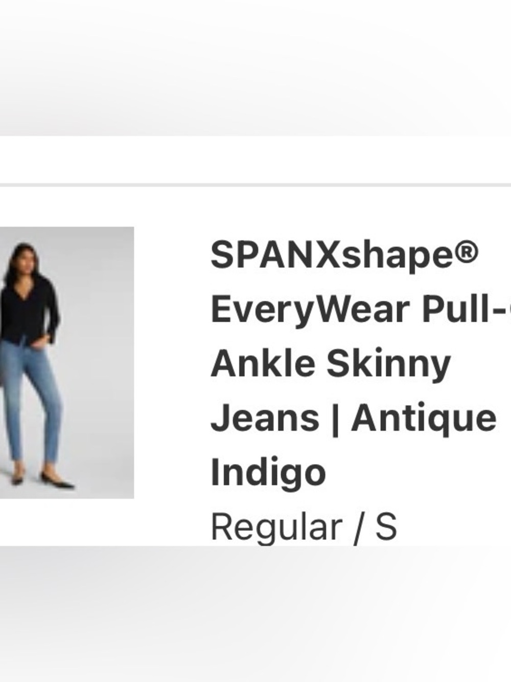 SPANX Light Indigo Ankle Skinny Jeans